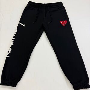 Keith Haring Men's Black Joggers with Iconic Heart Patch